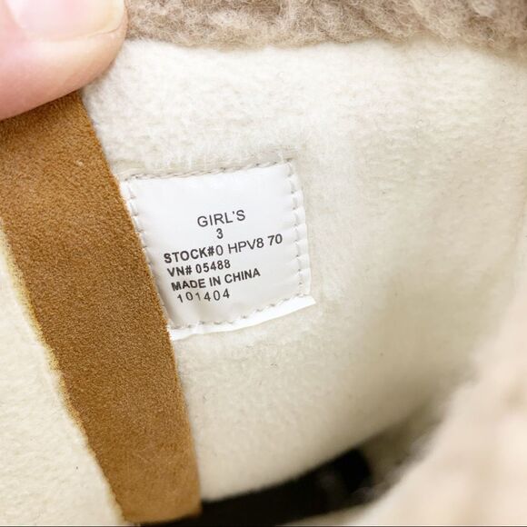LL Bean Brown Suede Leather Zip Moccasin Winter Fleece Lined‎ Boots Girls - Picture 10 of 12